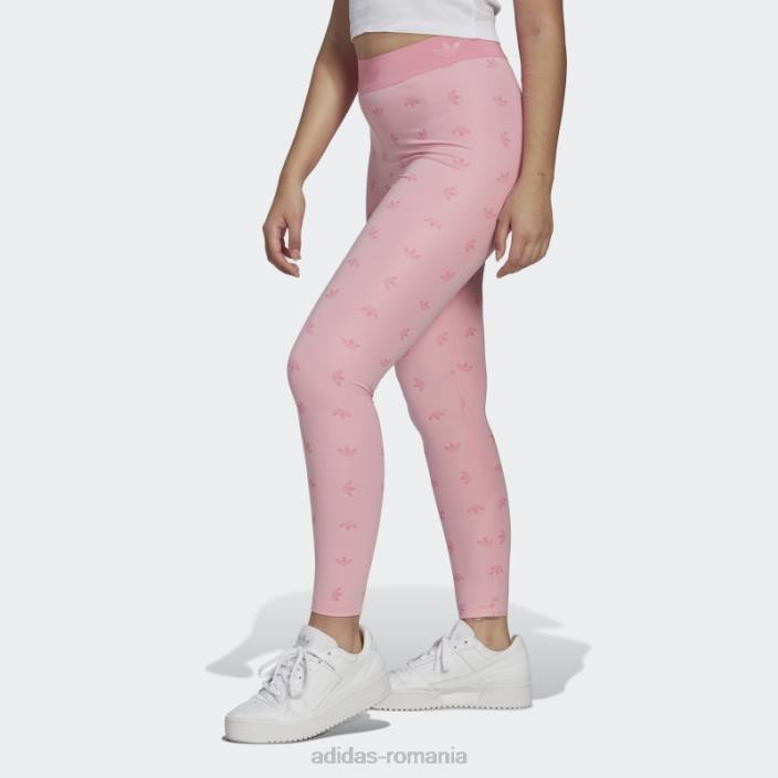 Adidas Jambiere cu imprimeu peste tot roz deschis cu talie înaltă 7/8 femei roz deschis 2JBN10661