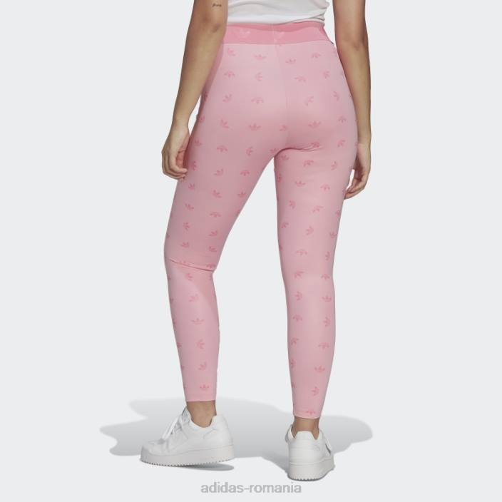 Adidas Jambiere cu imprimeu peste tot roz deschis cu talie înaltă 7/8 femei roz deschis 2JBN10661