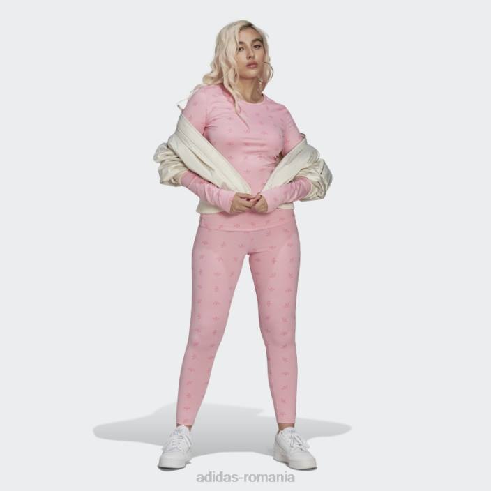 Adidas Jambiere cu imprimeu peste tot roz deschis cu talie înaltă 7/8 femei roz deschis 2JBN10661