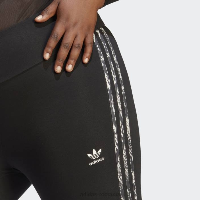 Adidas Leggings cu imprimeu cu 3 dungi (plus marime) negru adidas femei negru/multicolor 2JBN10116