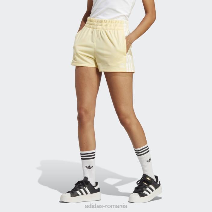 Adidas Pantaloni scurți galbeni cu 3 dungi femei galben 2JBN9511