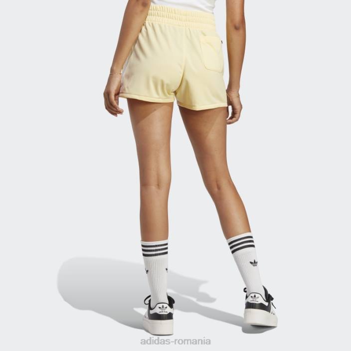 Adidas Pantaloni scurți galbeni cu 3 dungi femei galben 2JBN9511