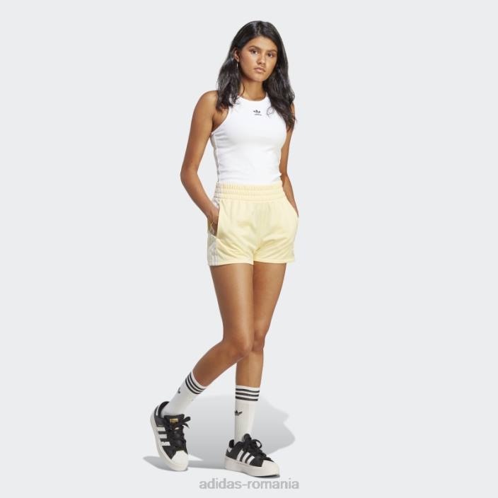 Adidas Pantaloni scurți galbeni cu 3 dungi femei galben 2JBN9511