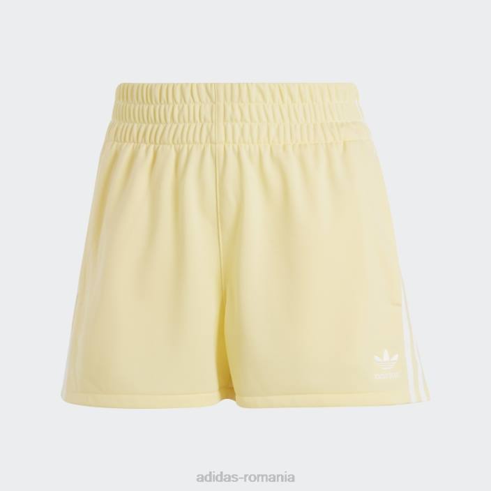Adidas Pantaloni scurți galbeni cu 3 dungi femei galben 2JBN9511
