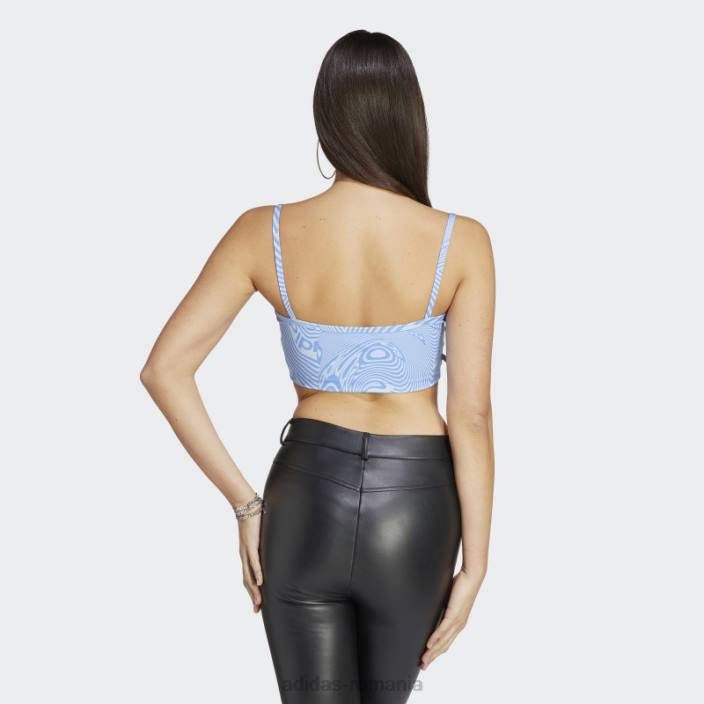 Adidas Top sutien cu imprimeu marmura sky adidas femei cer albastru 2JBN9405