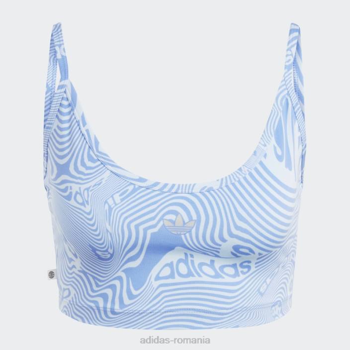 Adidas Top sutien cu imprimeu marmura sky adidas femei cer albastru 2JBN9405