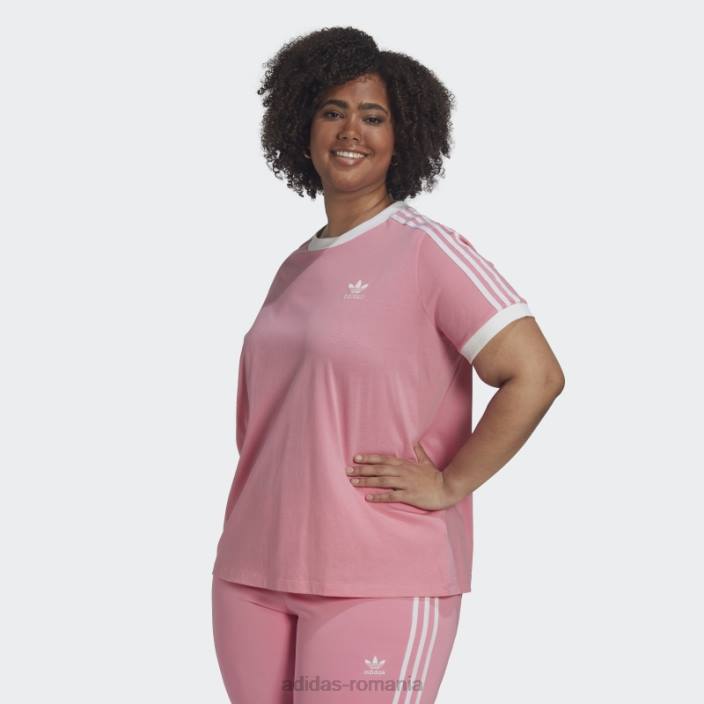 Adidas Tricou adicolor clasics cu 3 dungi (mărime plus) roz adidas femei roz 2JBN9330