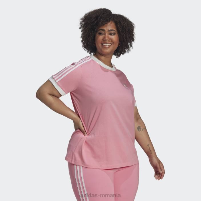 Adidas Tricou adicolor clasics cu 3 dungi (mărime plus) roz adidas femei roz 2JBN9330