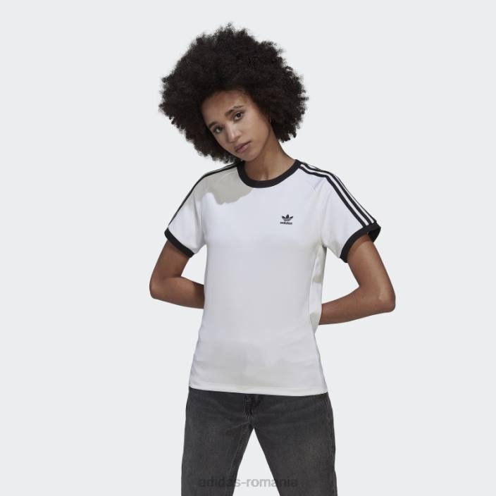 Adidas Tricou adicolor classics slim cu 3 dungi alb femei alb 2JBN9482