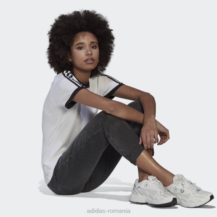 Adidas Tricou adicolor classics slim cu 3 dungi alb femei alb 2JBN9482
