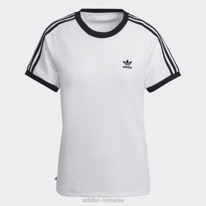 Adidas Tricou adicolor classics slim cu 3 dungi alb femei alb 2JBN9482