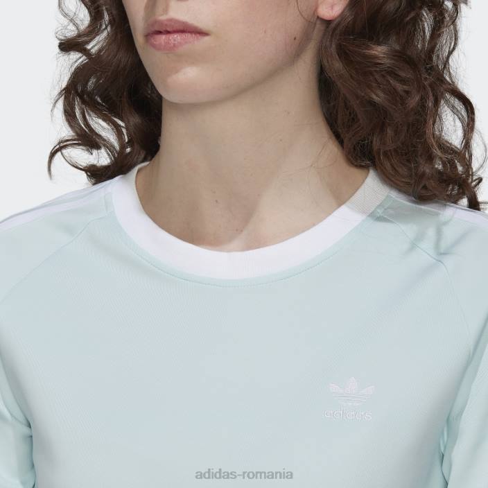 Adidas Tricou adicolor classics slim cu 3 dungi albastru femei albastru 2JBN2876