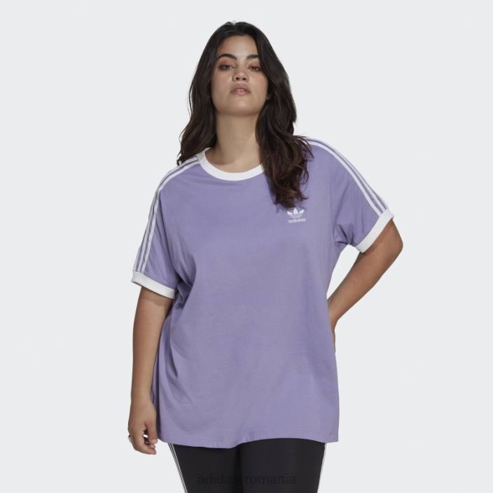 Adidas Tricou lila adicolor clasics cu 3 dungi (plus mărime) femei liliac 2JBN9311
