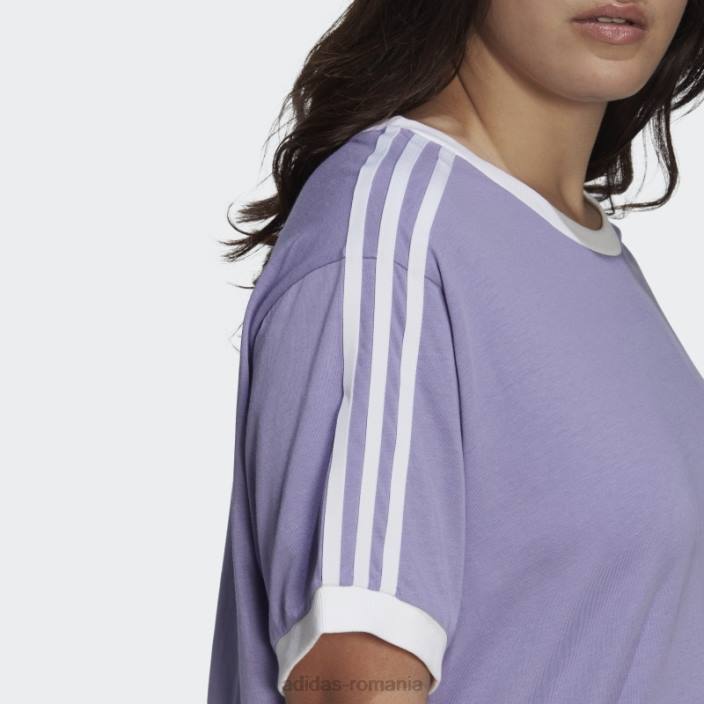 Adidas Tricou lila adicolor clasics cu 3 dungi (plus mărime) femei liliac 2JBN9311