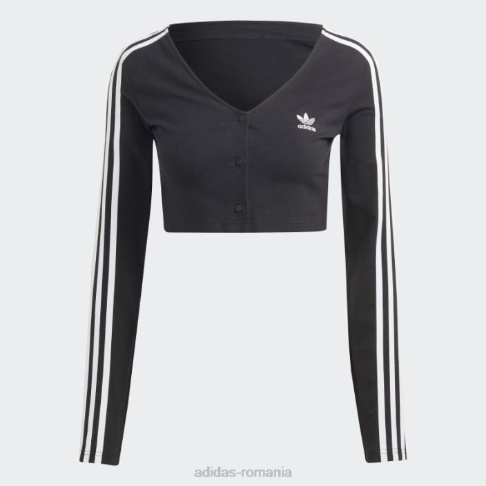 Adidas Tricou negru cu mânecă lungă cu 3 dungi adicolor classics femei negru 2JBN9527