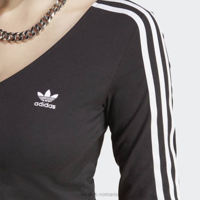 Adidas Tricou negru cu mânecă lungă cu 3 dungi adicolor classics femei negru 2JBN9527