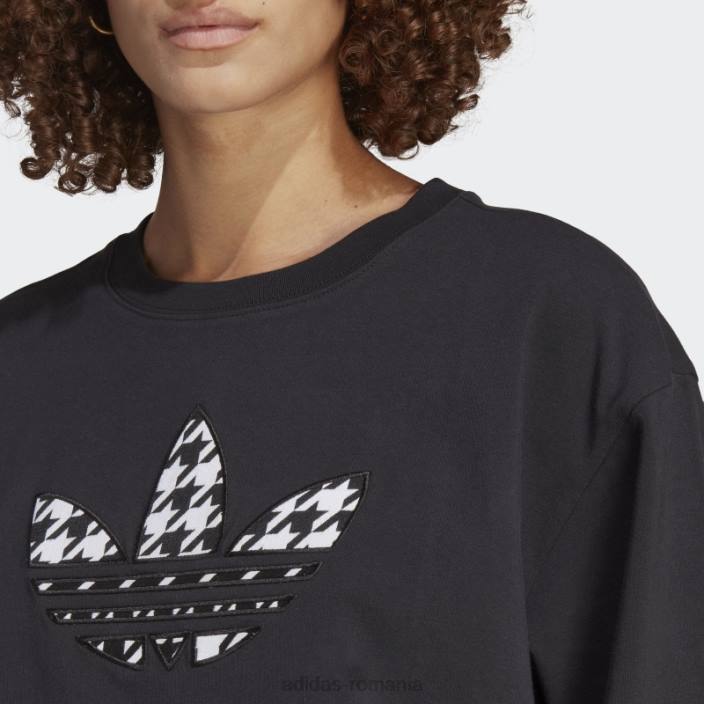 Adidas Tricou negru originals Houndstooth Trefoil Infill adidas femei negru 2JBN2487