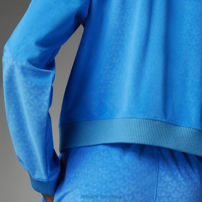 Adidas adicolor anii 70 din velur cu fermoar hanorac pasăre albastră adidas femei pasare albastra 2JBN2838