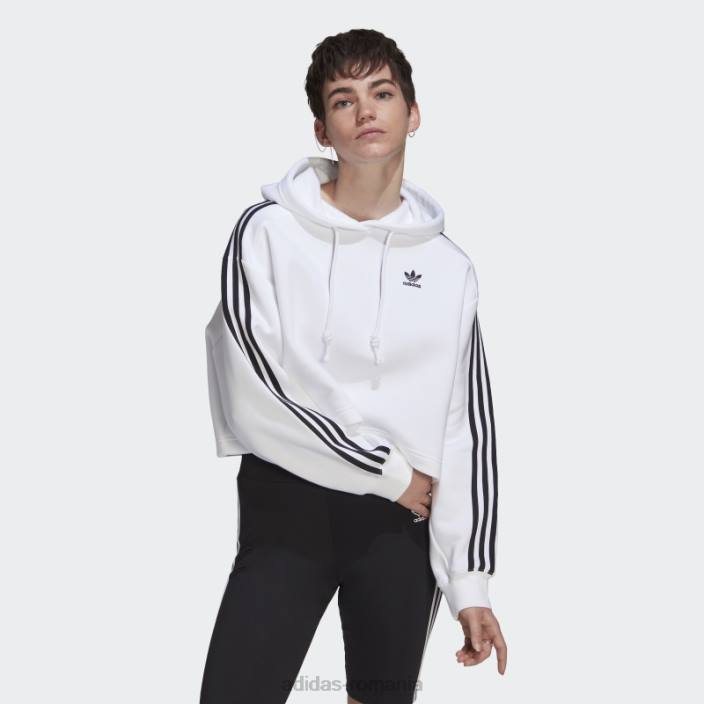 Adidas adicolor classics crop hanorac alb femei alb 2JBN10051