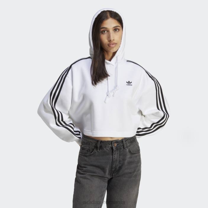 Adidas adicolor classics crop hanorac alb femei alb 2JBN8978
