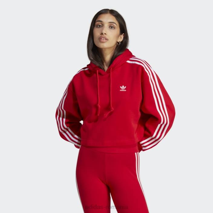 Adidas adicolor classics crop hanorac stacojiu femei stacojiu 2JBN16915
