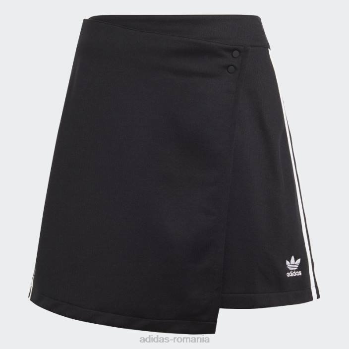 Adidas adicolor classics fustă scurtă cu 3 dungi neagră femei negru 2JBN17186