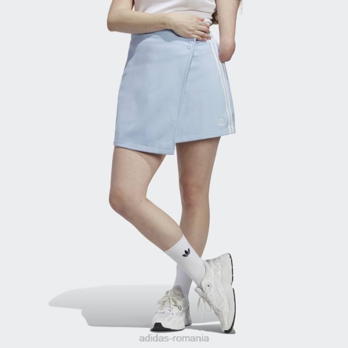 Adidas adicolor classics fustă scurtă înfășurată cu 3 dungi albastru zori femei zori albastre 2JBN10033