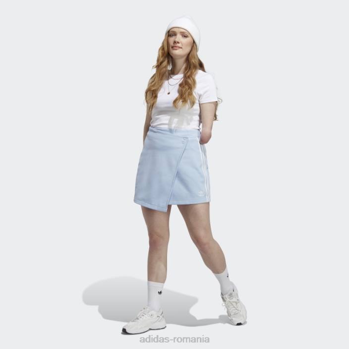 Adidas adicolor classics fustă scurtă înfășurată cu 3 dungi albastru zori femei zori albastre 2JBN10033