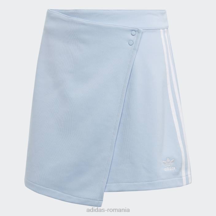 Adidas adicolor classics fustă scurtă înfășurată cu 3 dungi albastru zori femei zori albastre 2JBN10033