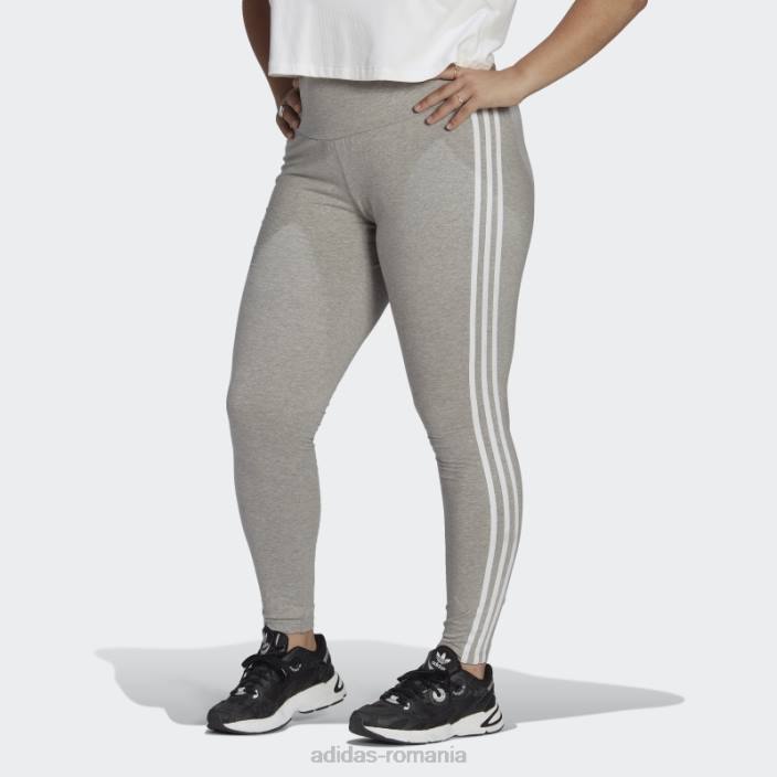 Adidas adicolor classics jambiere cu 3 dungi (plus marime) gri mediu adidas femei gri mediu 2JBN9936