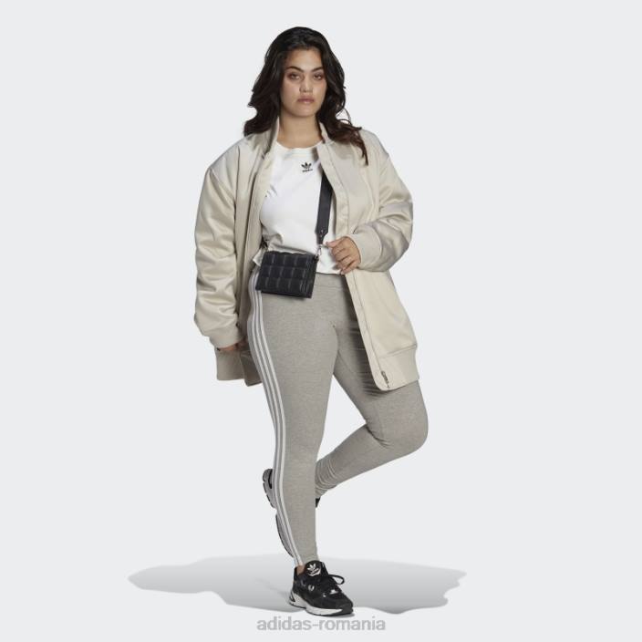 Adidas adicolor classics jambiere cu 3 dungi (plus marime) gri mediu adidas femei gri mediu 2JBN9936