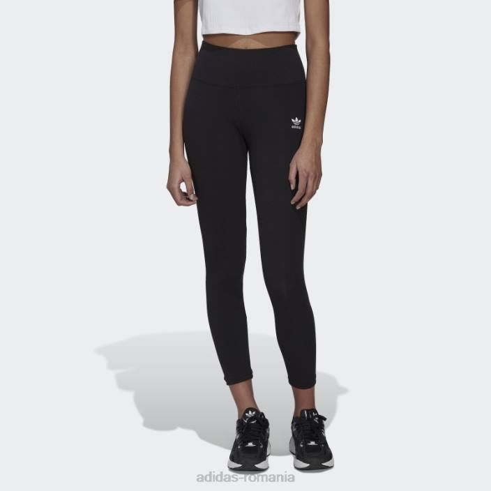 Adidas adicolor essentials+ leggings cu nervuri lungime 7/8 negru adidas femei negru 2JBN10236