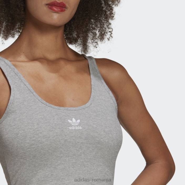 Adidas adicolor essentials maiou cu nervuri gri mediu adidas femei gri mediu 2JBN10410