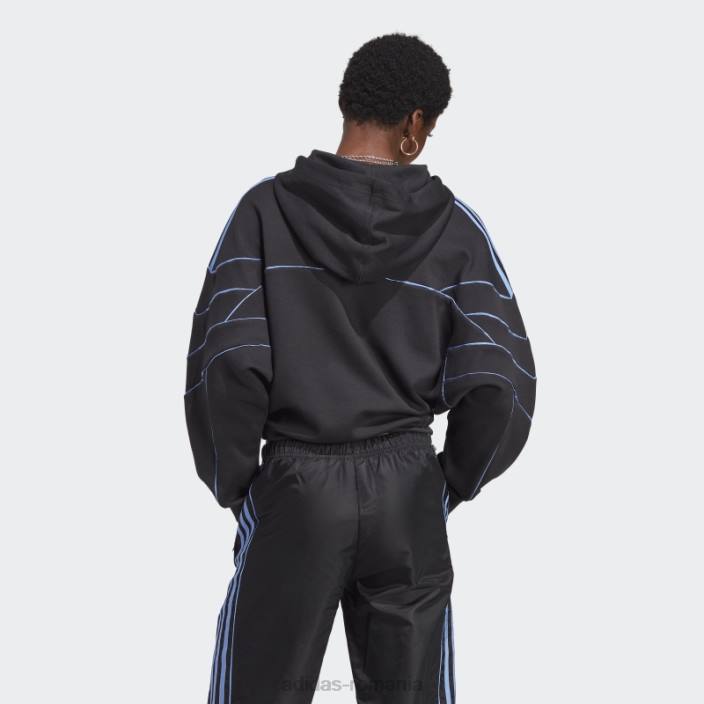 Adidas archive cut line crop hanorac negru femei negru 2JBN9722