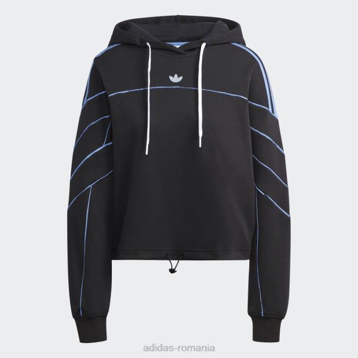 Adidas archive cut line crop hanorac negru femei negru 2JBN9722
