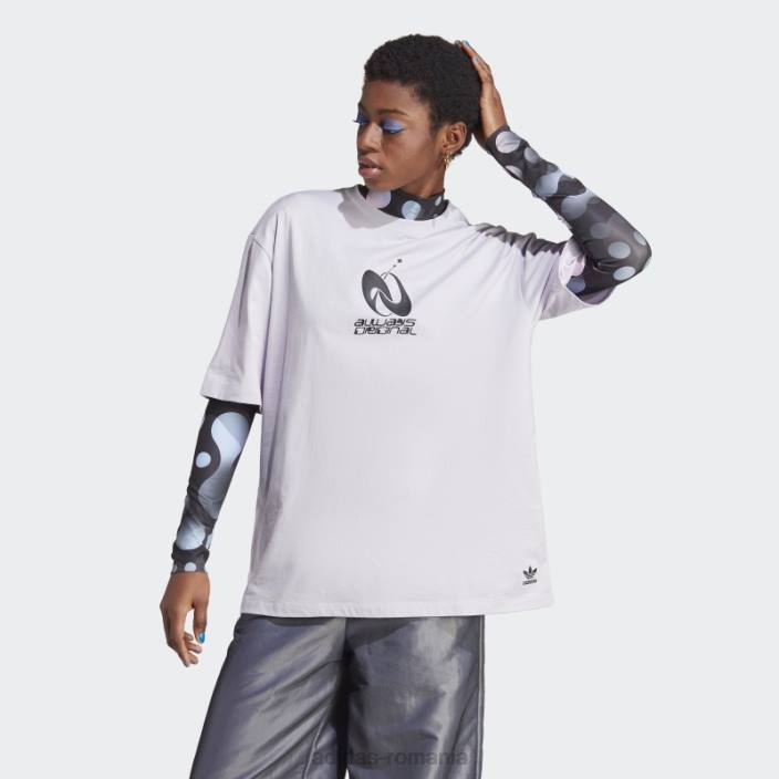 Adidas argintiu zori întotdeauna original grafic tricou liber femei zori argintii 2JBN9562