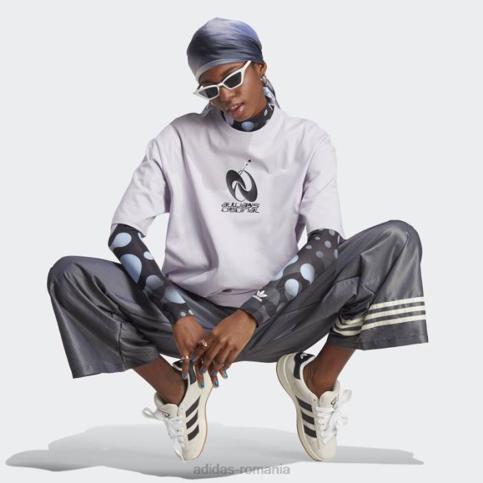 Adidas argintiu zori întotdeauna original grafic tricou liber femei zori argintii 2JBN9562