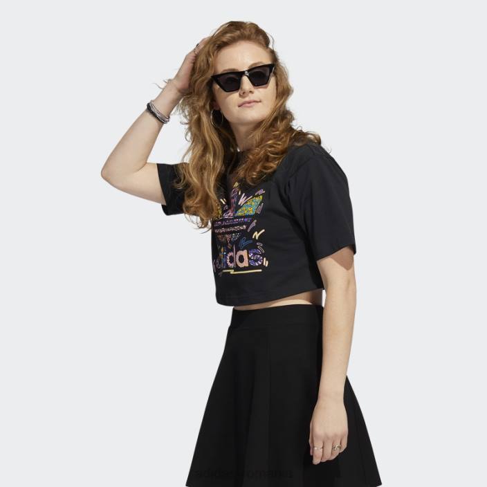 Adidas black love unites crop trefoil tricou adidas femei negru/multicolor 2JBN17541