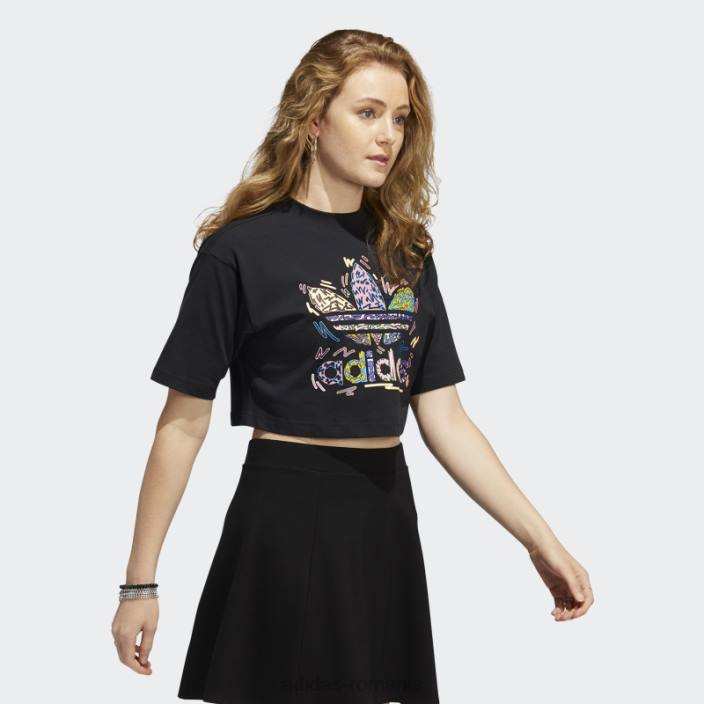 Adidas black love unites crop trefoil tricou adidas femei negru/multicolor 2JBN17541
