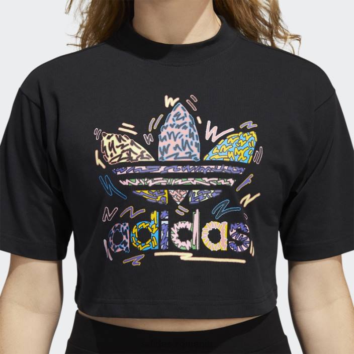 Adidas black love unites crop trefoil tricou adidas femei negru/multicolor 2JBN17541