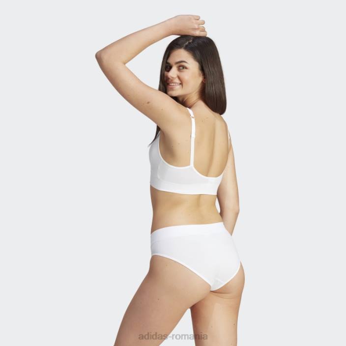 Adidas bralette modern flex din bumbac, cu spatele jos, alb femei alb 2JBN10034