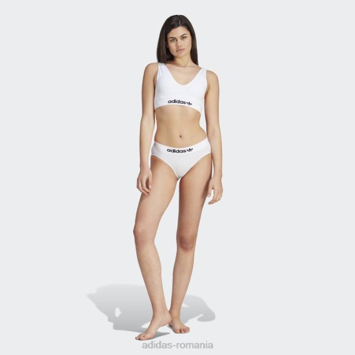 Adidas bralette modern flex din bumbac, cu spatele jos, alb femei alb 2JBN10034