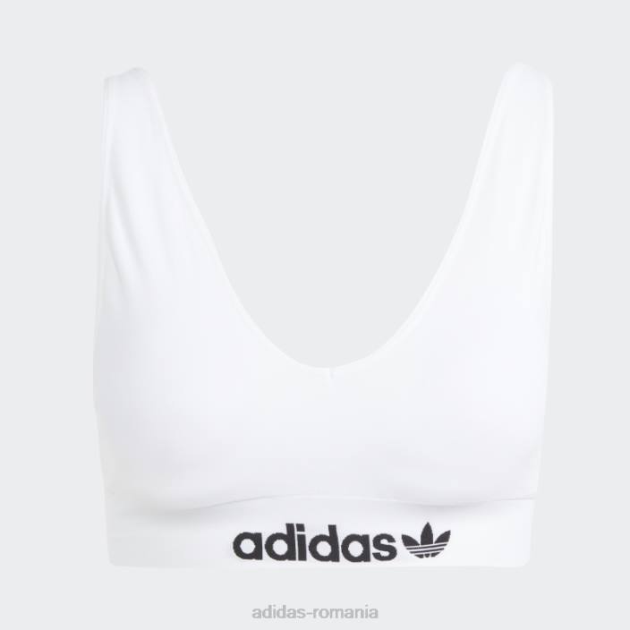 Adidas bralette modern flex din bumbac, cu spatele jos, alb femei alb 2JBN10034