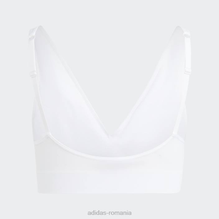 Adidas bralette modern flex din bumbac, cu spatele jos, alb femei alb 2JBN10034