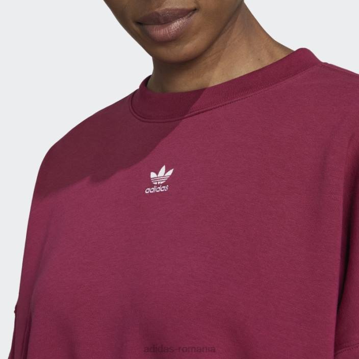 Adidas burgundy adicolor essentials fleece hanorac adidas femei Burgundia 2JBN10299
