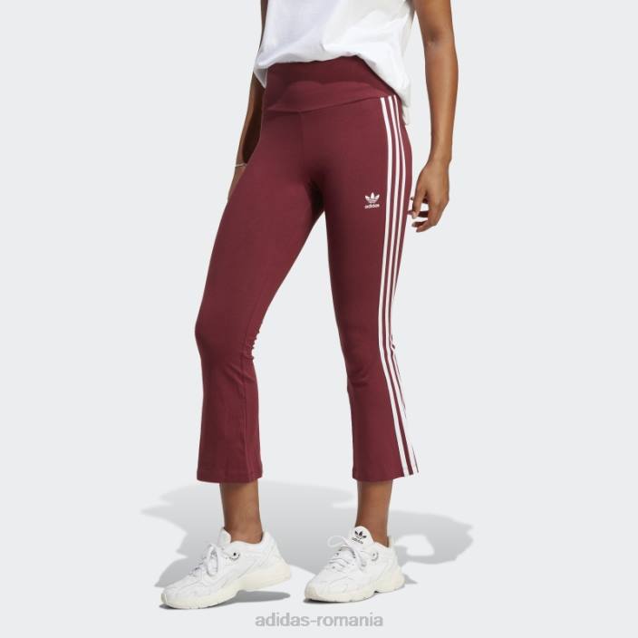 Adidas colanți roșii adicolor clasici cu 3 dungi 7/8 evazați femei roșu 2JBN16552