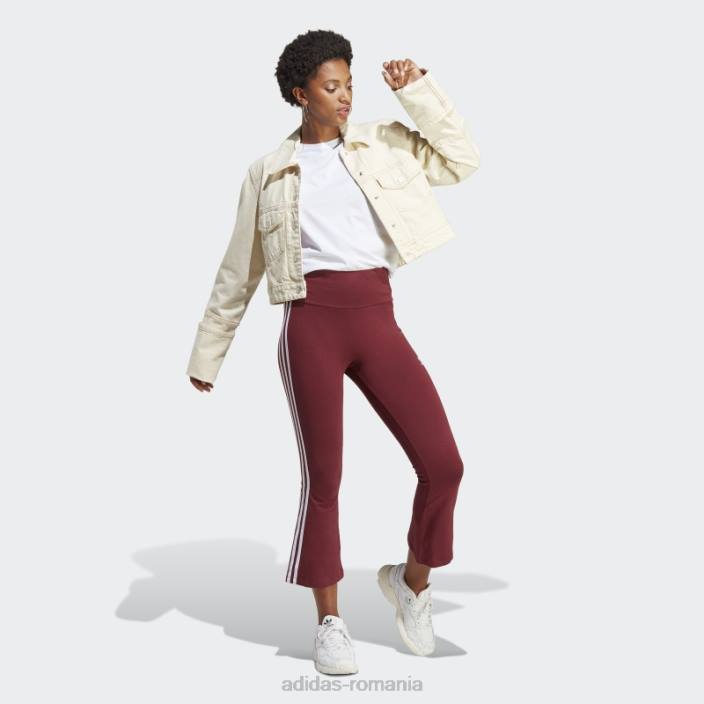 Adidas colanți roșii adicolor clasici cu 3 dungi 7/8 evazați femei roșu 2JBN16552