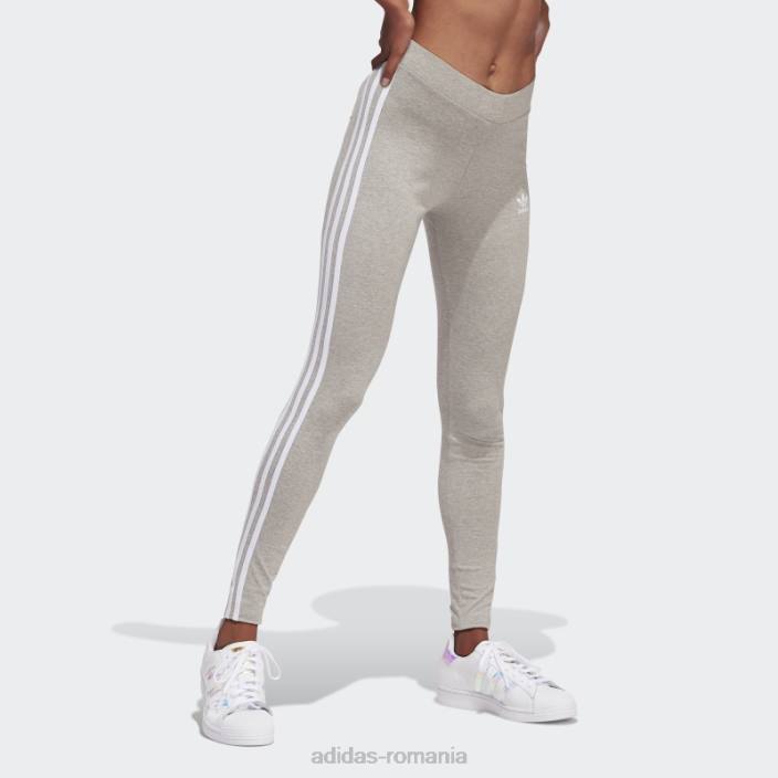 Adidas colanti adicolor classics 3 dungi gri mediu femei gri mediu 2JBN8917