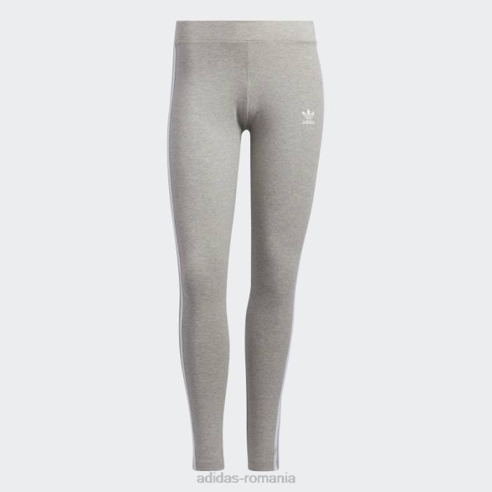 Adidas colanti adicolor classics 3 dungi gri mediu femei gri mediu 2JBN8917