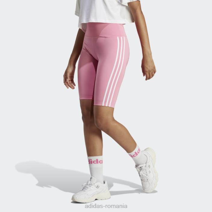 Adidas colanti scurti cu talie inalta adicolor classics roz femei roz 2JBN16676